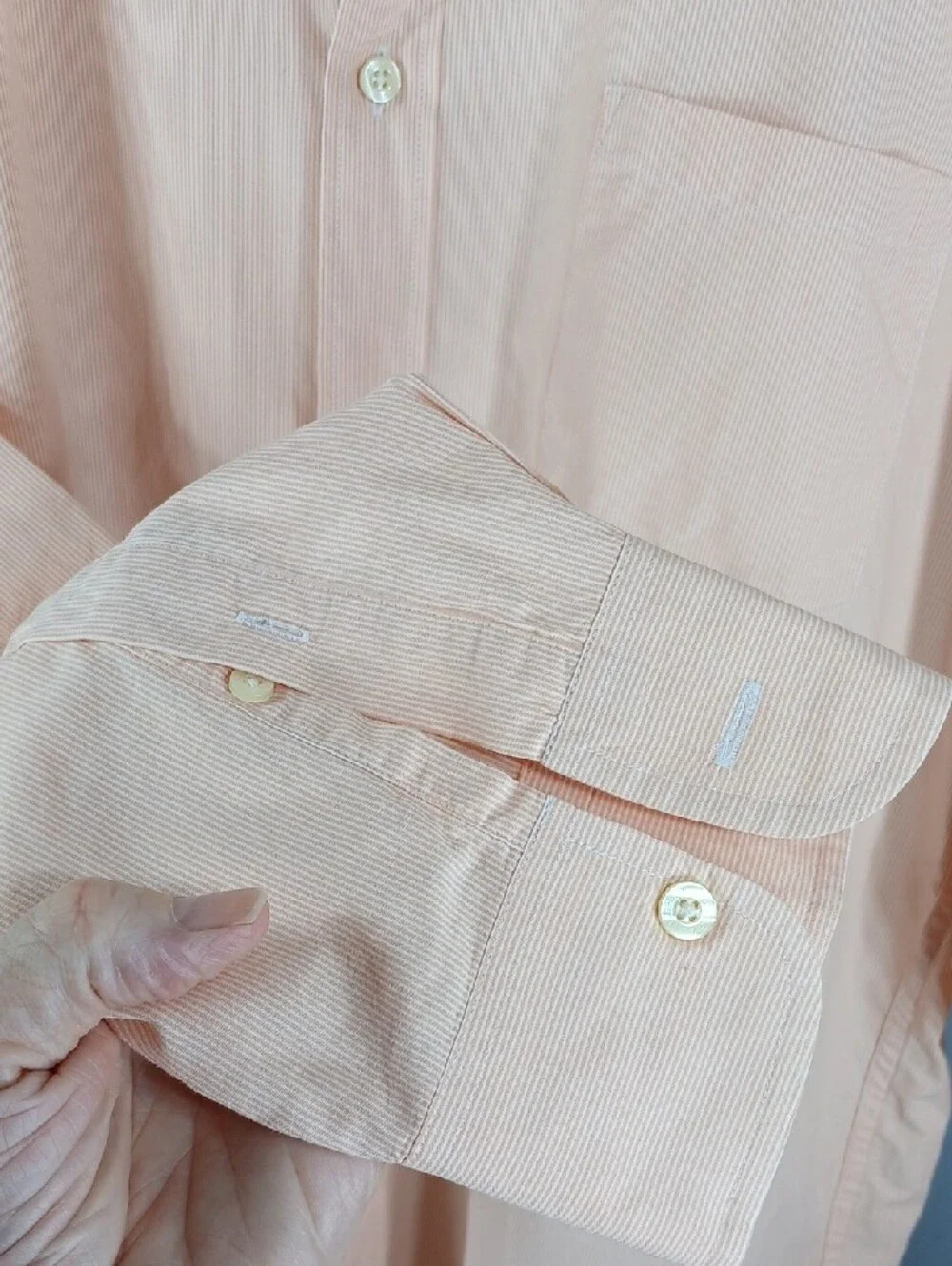 J. Crew Men’s Light Peach Long-Sleeve Button-Up Shirt
